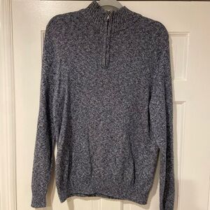 Croft & Barrow Men’s ¼-Zip Mock Neck Sweater Blue Heather Size Small